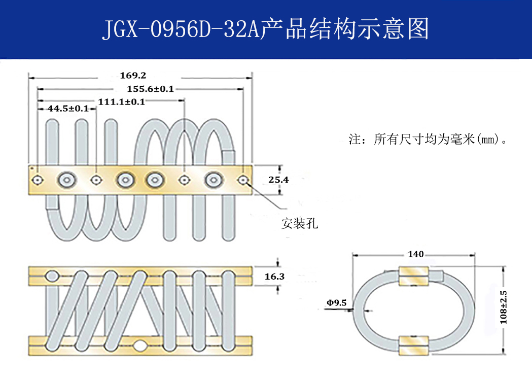 JGX-0956D-32A多應(yīng)用鋼絲繩減震器結(jié)構(gòu)